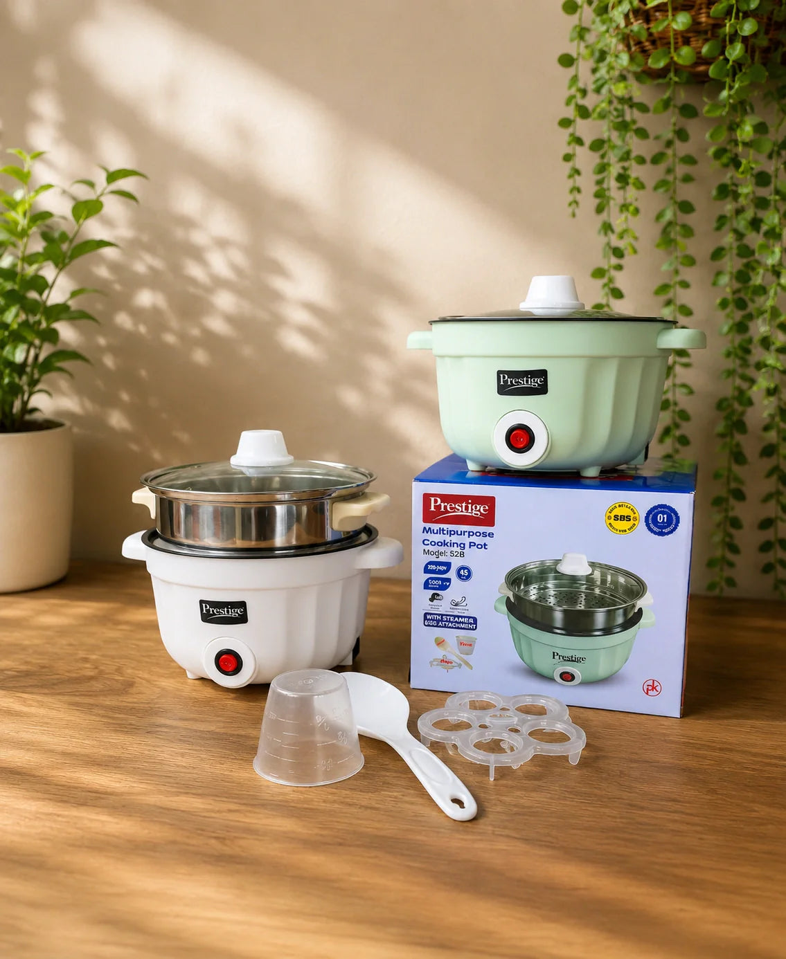 Prestige electric cooking pot with steamer – KT Nest