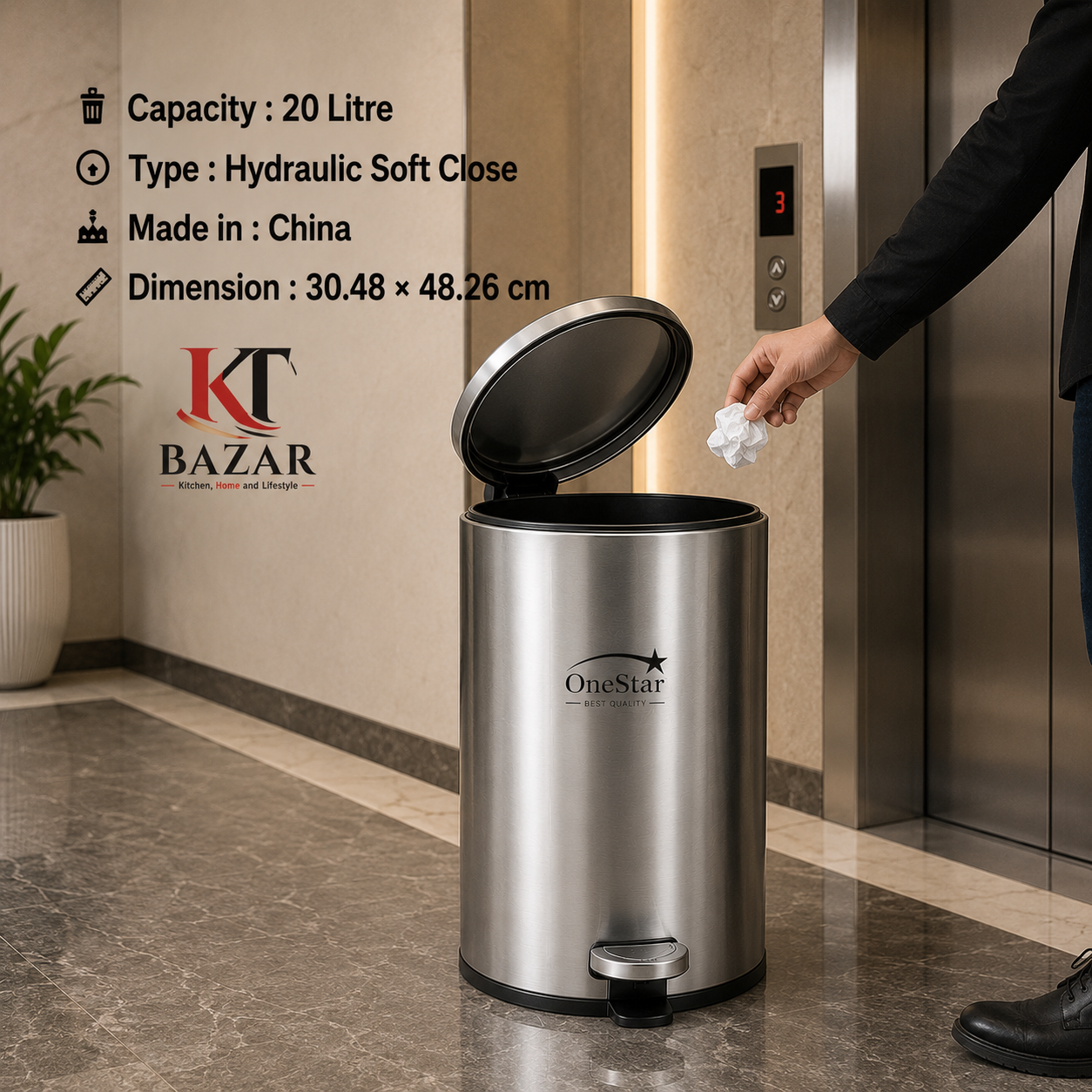 Stainless Steel Pedal Bin Round