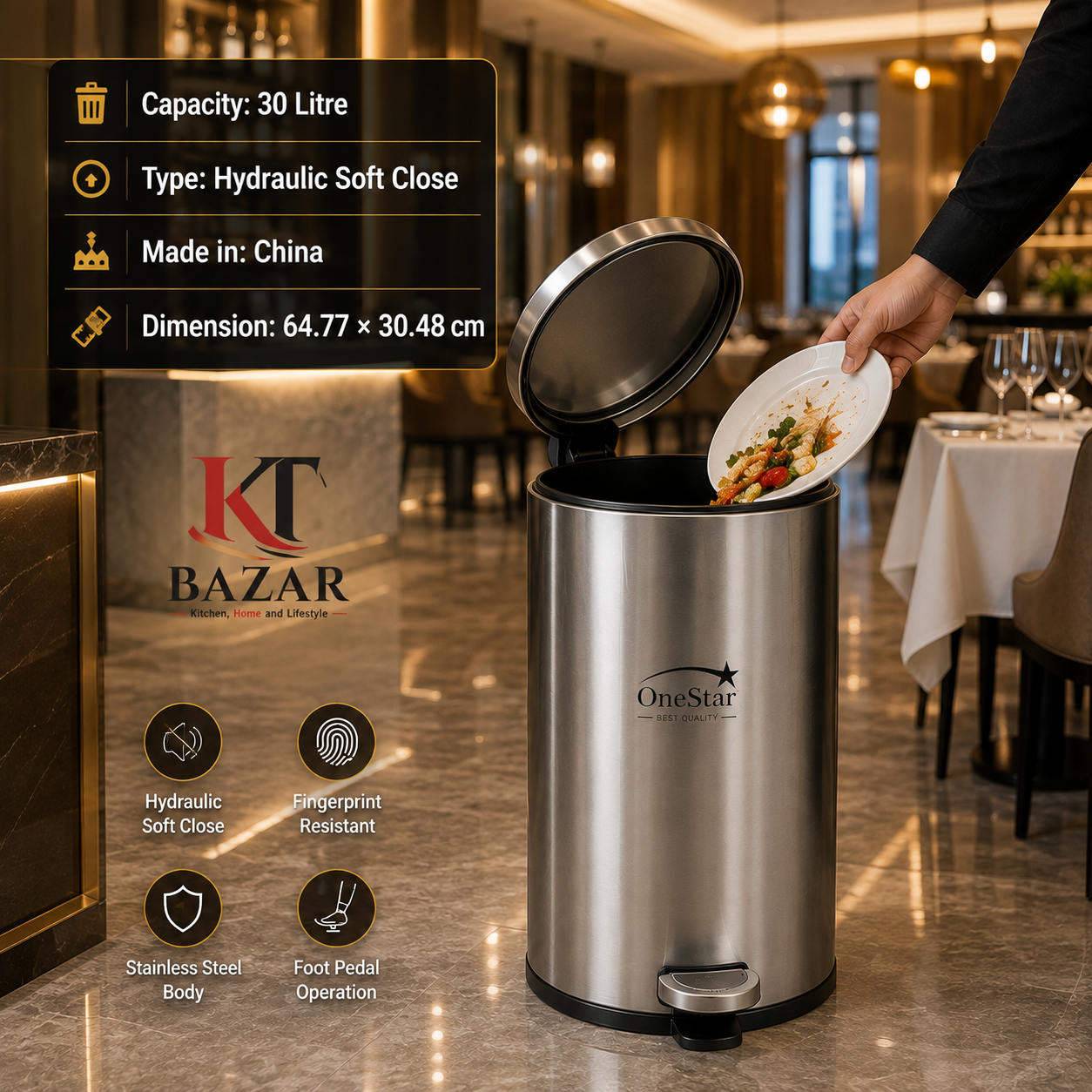 Stainless Steel Pedal Bin Round