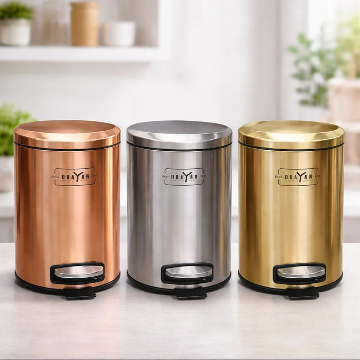 Premium hydraulic stainless steel dustbin 5L – KT Nest