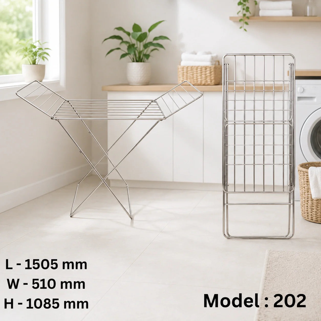 SKB stainless steel folding clothes drying rack – KT Bazar