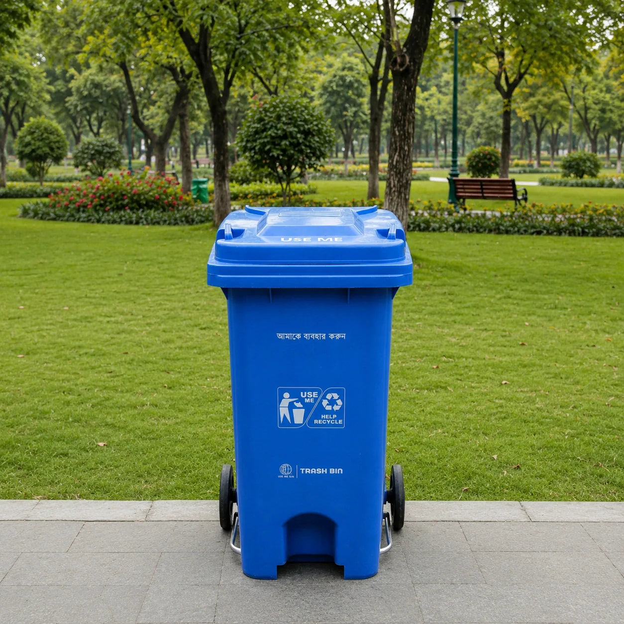 Heavy duty commercial dustbin with wheels 60L 120L 240L – KT Bazar