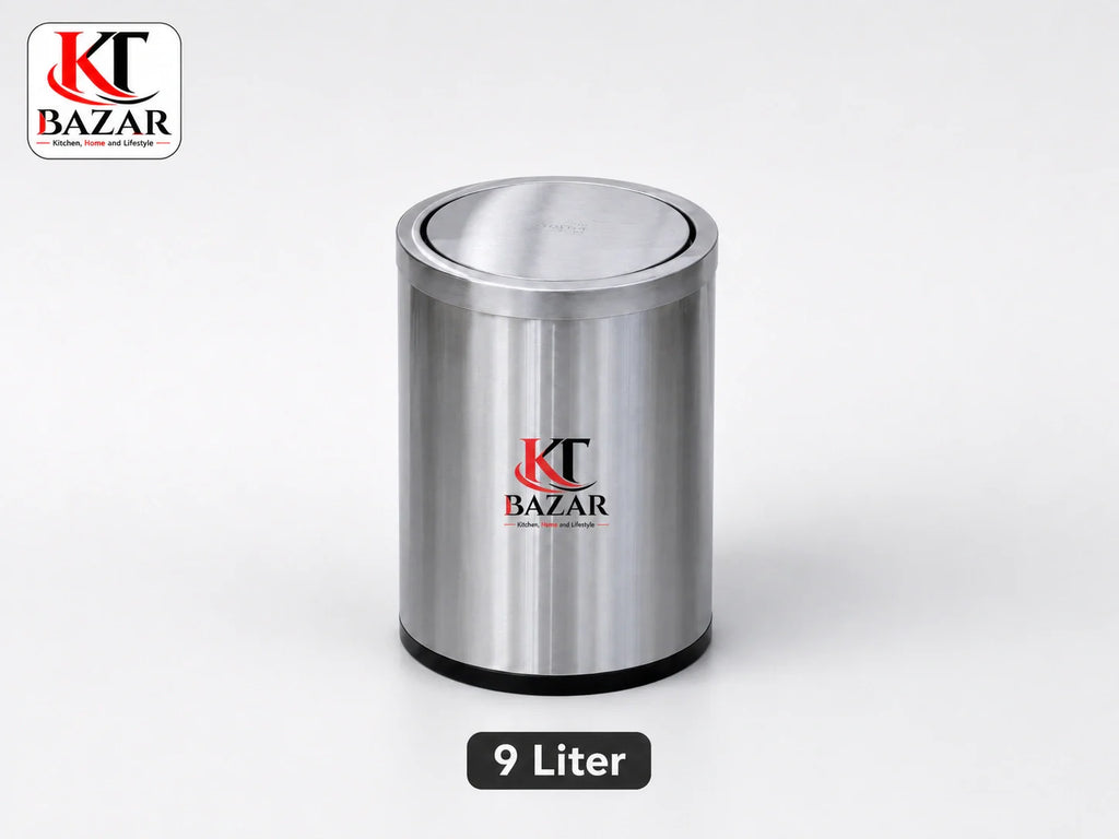 Premium stainless steel swing dustbin 9L 18L 30L – KT Bazar