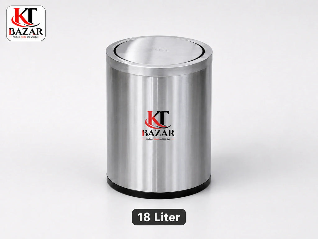 Premium stainless steel swing dustbin 9L 18L 30L – KT Bazar