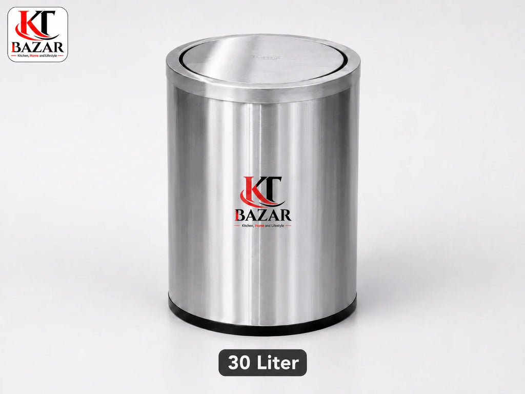 Premium stainless steel swing dustbin 9L 18L 30L – KT Bazar