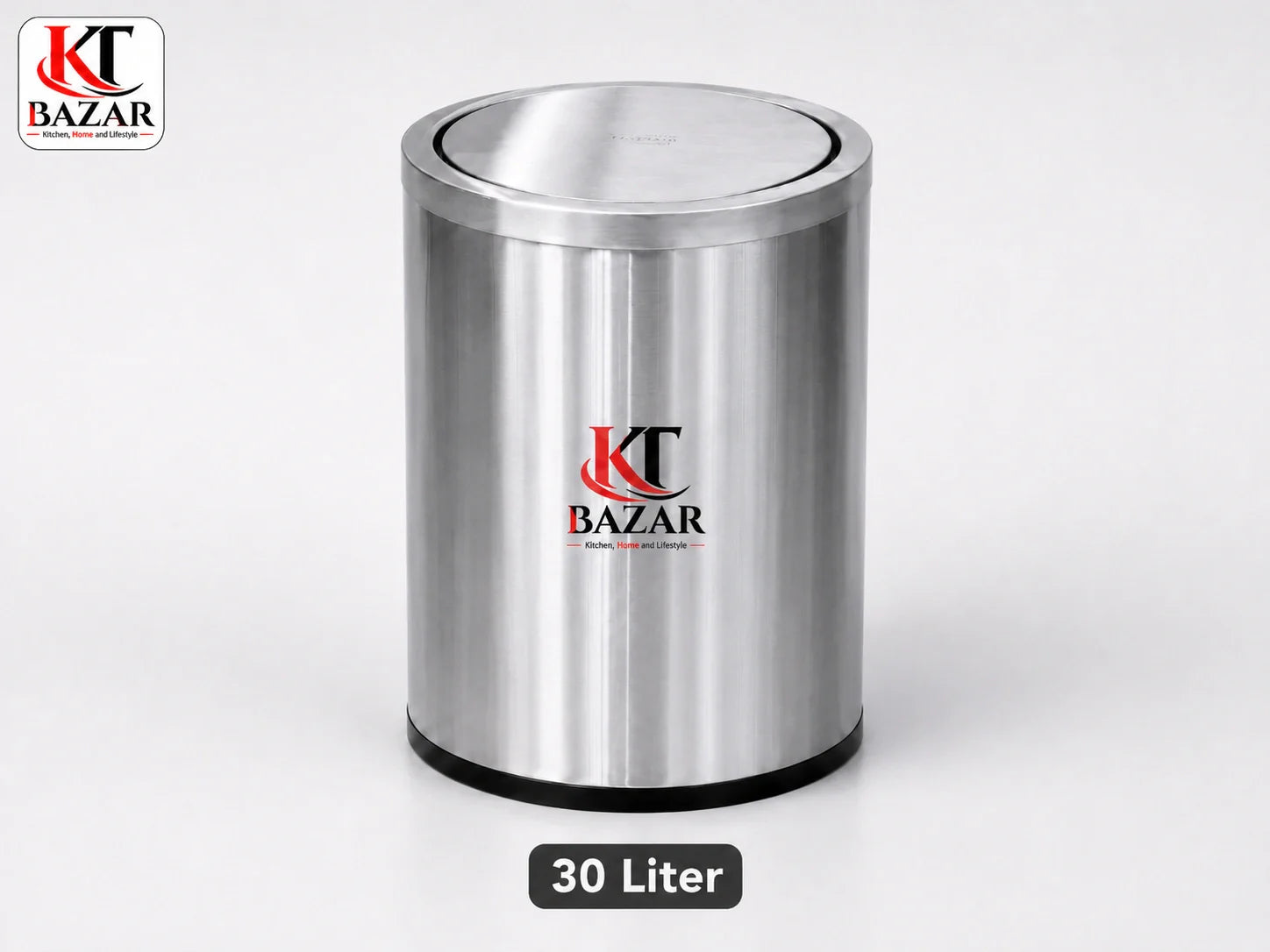 Premium stainless steel swing dustbin 9L 18L 30L – KT Bazar