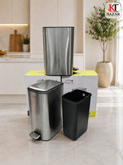 Oval/Rectangular Stainless Steel Pedal Bin – 12L
