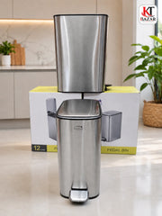 Oval/Rectangular Stainless Steel Pedal Bin – 12L