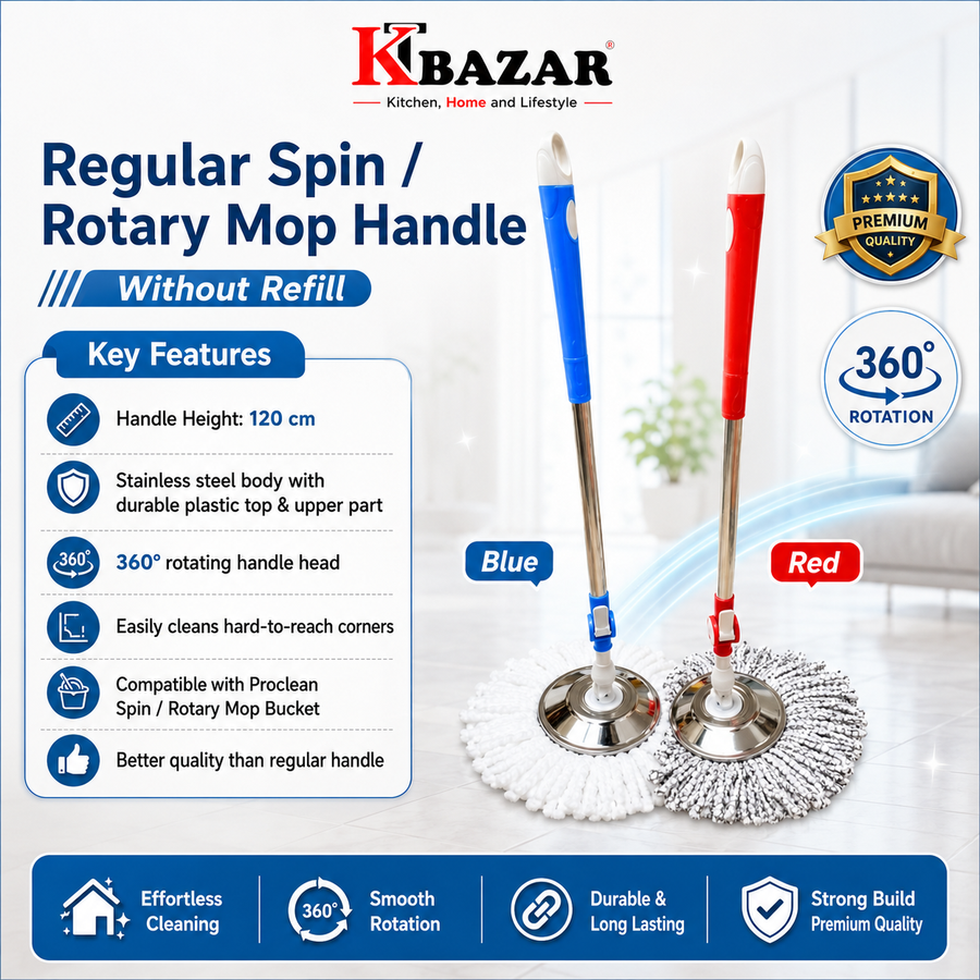 Spin Mop Handle with steel plate