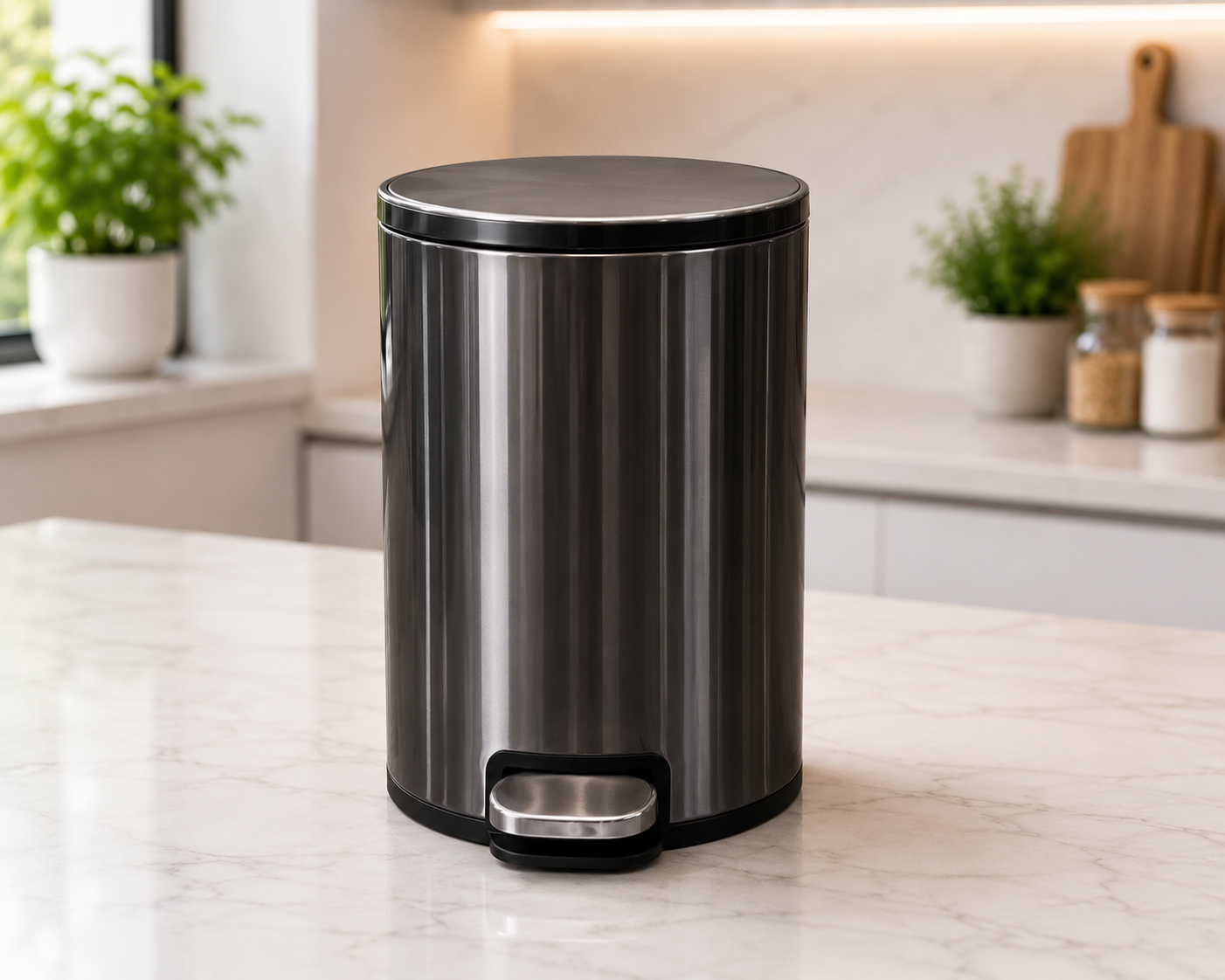 Stainless steel hydraulic pedal dustbin 6L to 20L – KT Bazar