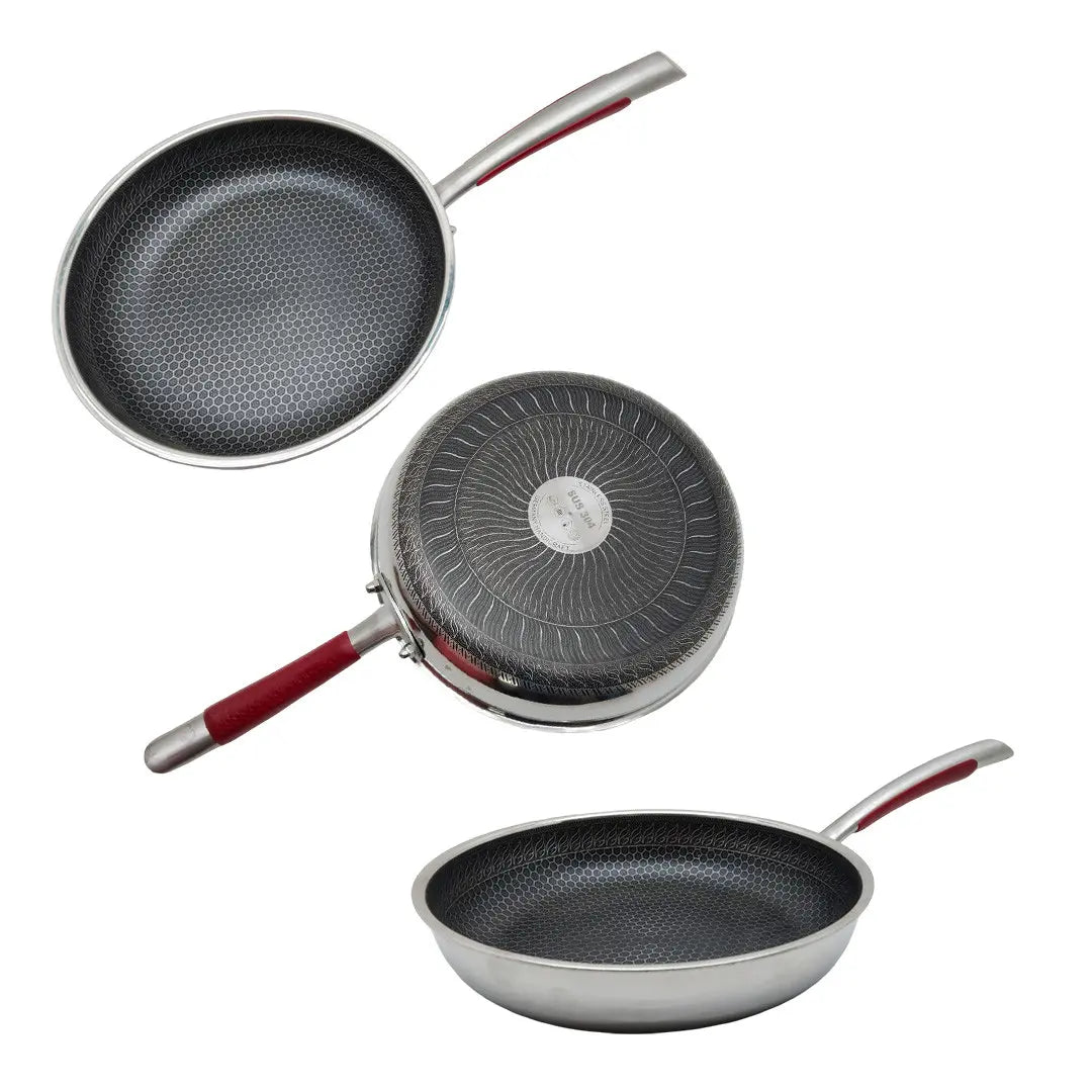 Honeycomb Stainless Steel Fry Pan
