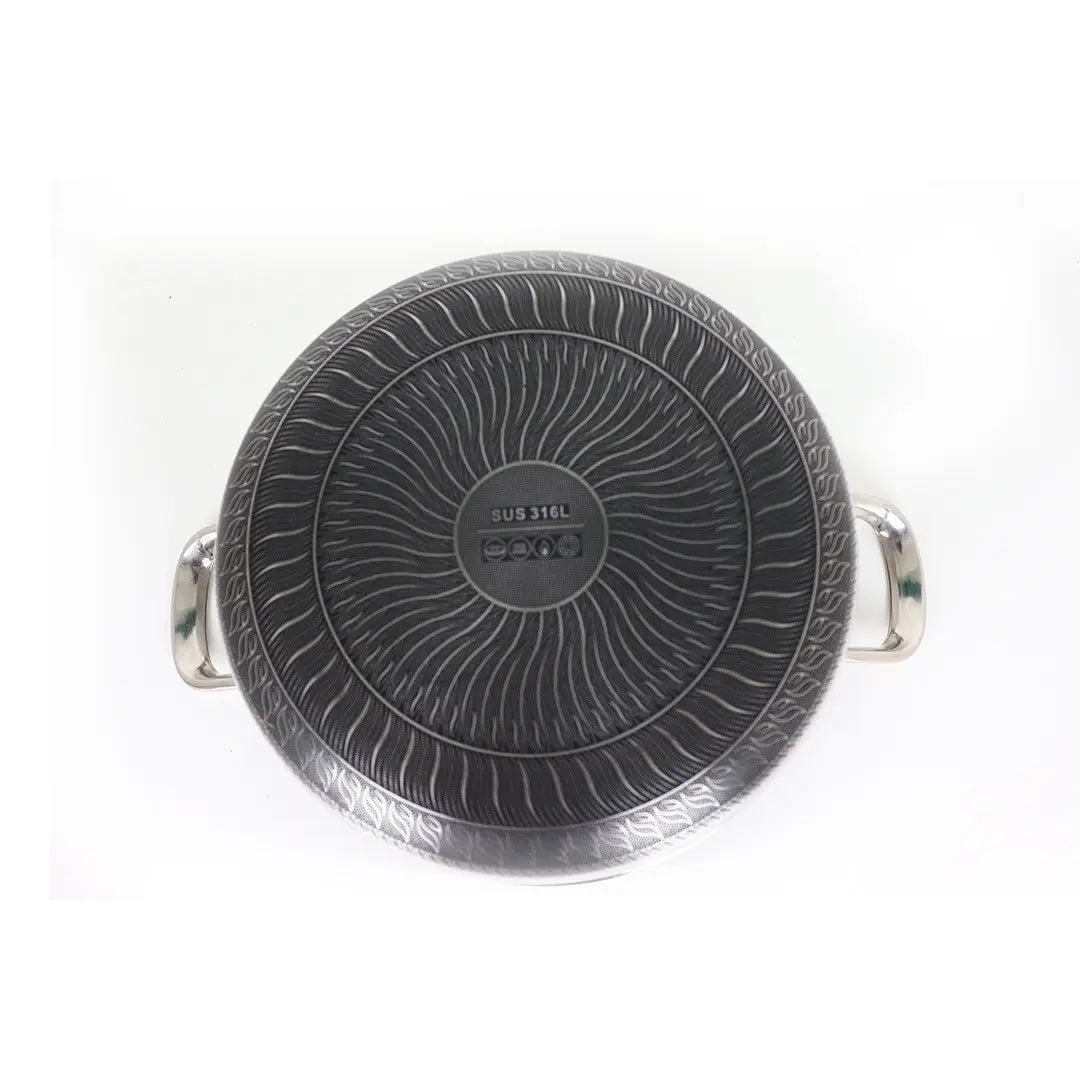 Honeycomb Stainless Steel Casserole with Glass Lid