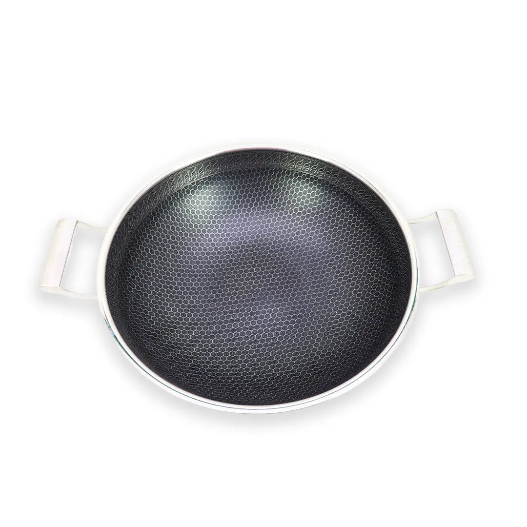 Honeycomb Stainless Steel Karai with Lid