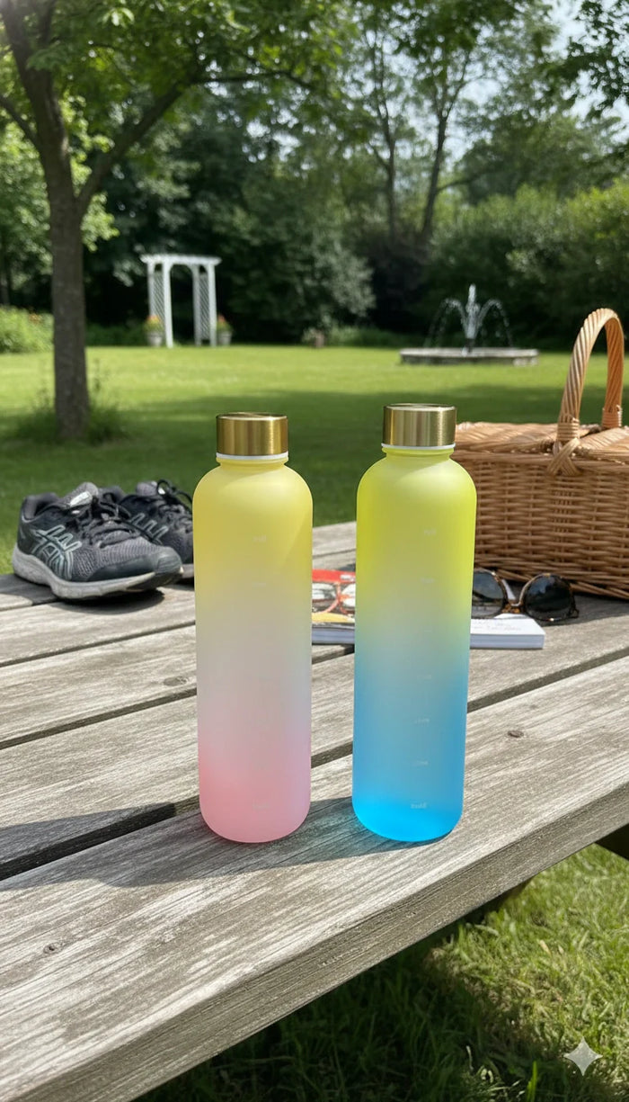Gradient reusable water bottle with leakproof lid – KT Nest