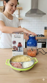 Samurai Electric Multi Chopper – Stainless Steel Vegetable, Meat & Onion Mini Food Processor for Kitchen