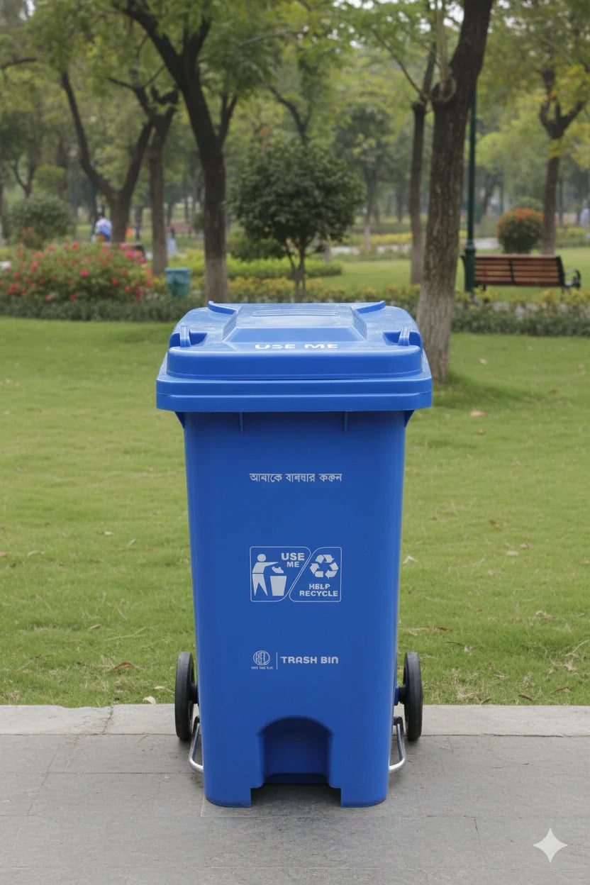 Heavy duty commercial dustbin with wheels 60L 120L 240L – KT Bazar