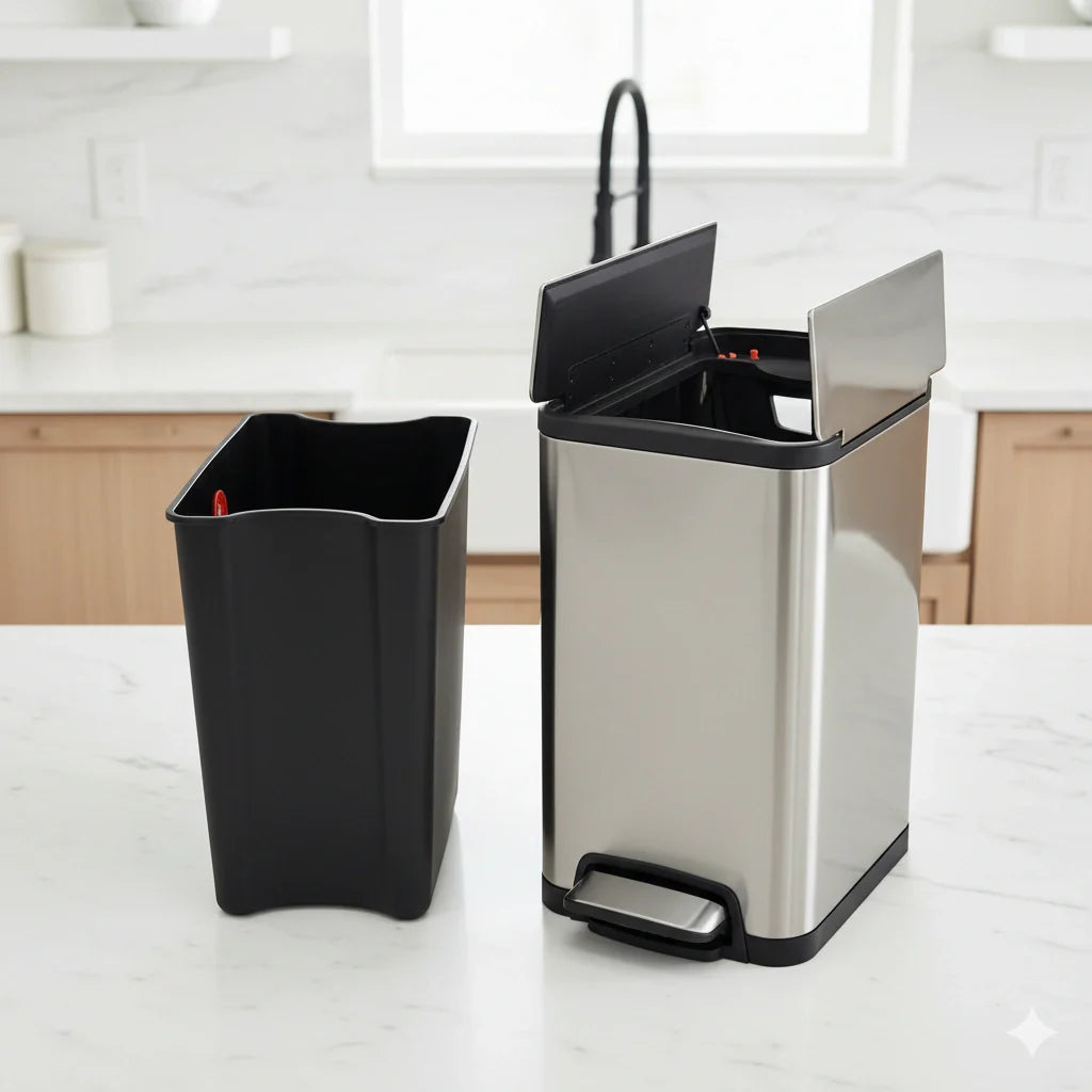 Soft-close stainless steel hydraulic dustbin 20L and 30L – KT Nest