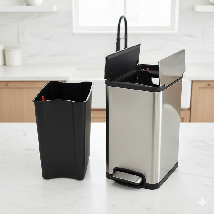 Soft-close stainless steel hydraulic dustbin 20L and 30L – KT Nest