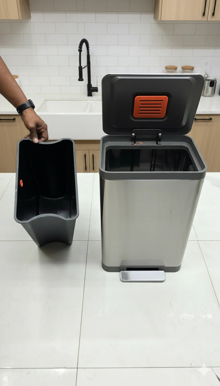 Hydraulic Stainless Steel Dustbin – 6L to 35L