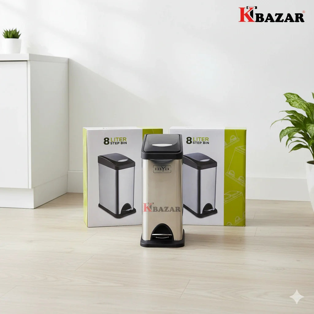 High-quality Stainless Steel Step Bin 8 Litre