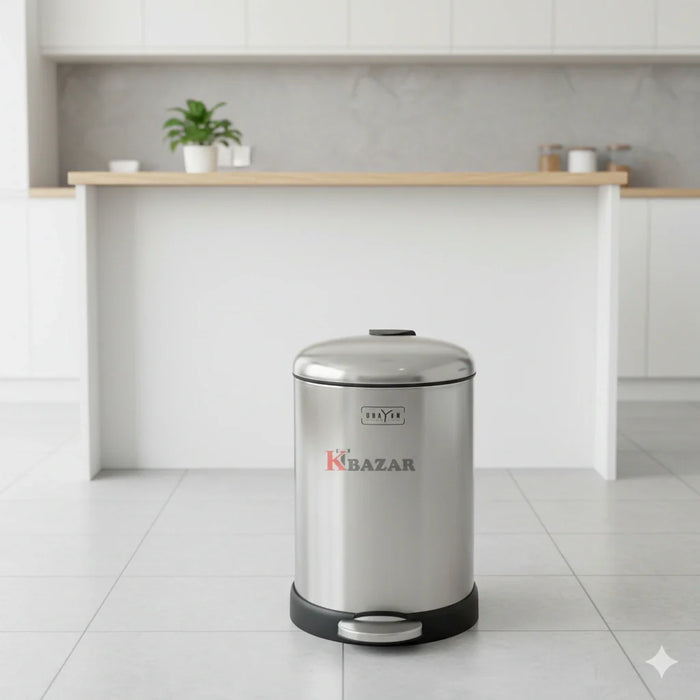 Round hydraulic stainless steel dustbin 20L – KT Nest