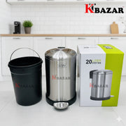Round Hydraulic Stainless Steel Dustbin – 20L