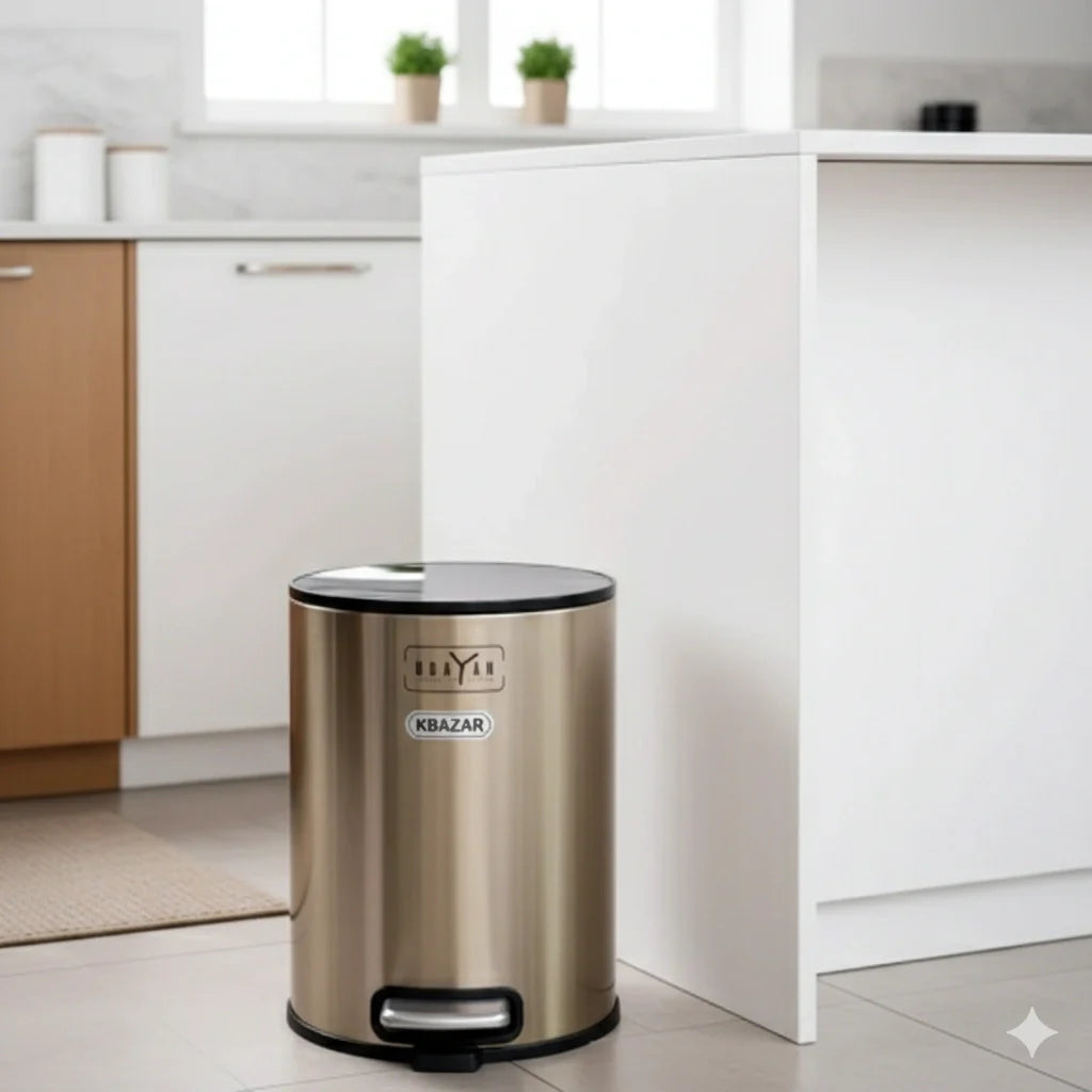 Round stainless steel dustbin 5L and 8L – KT Nest