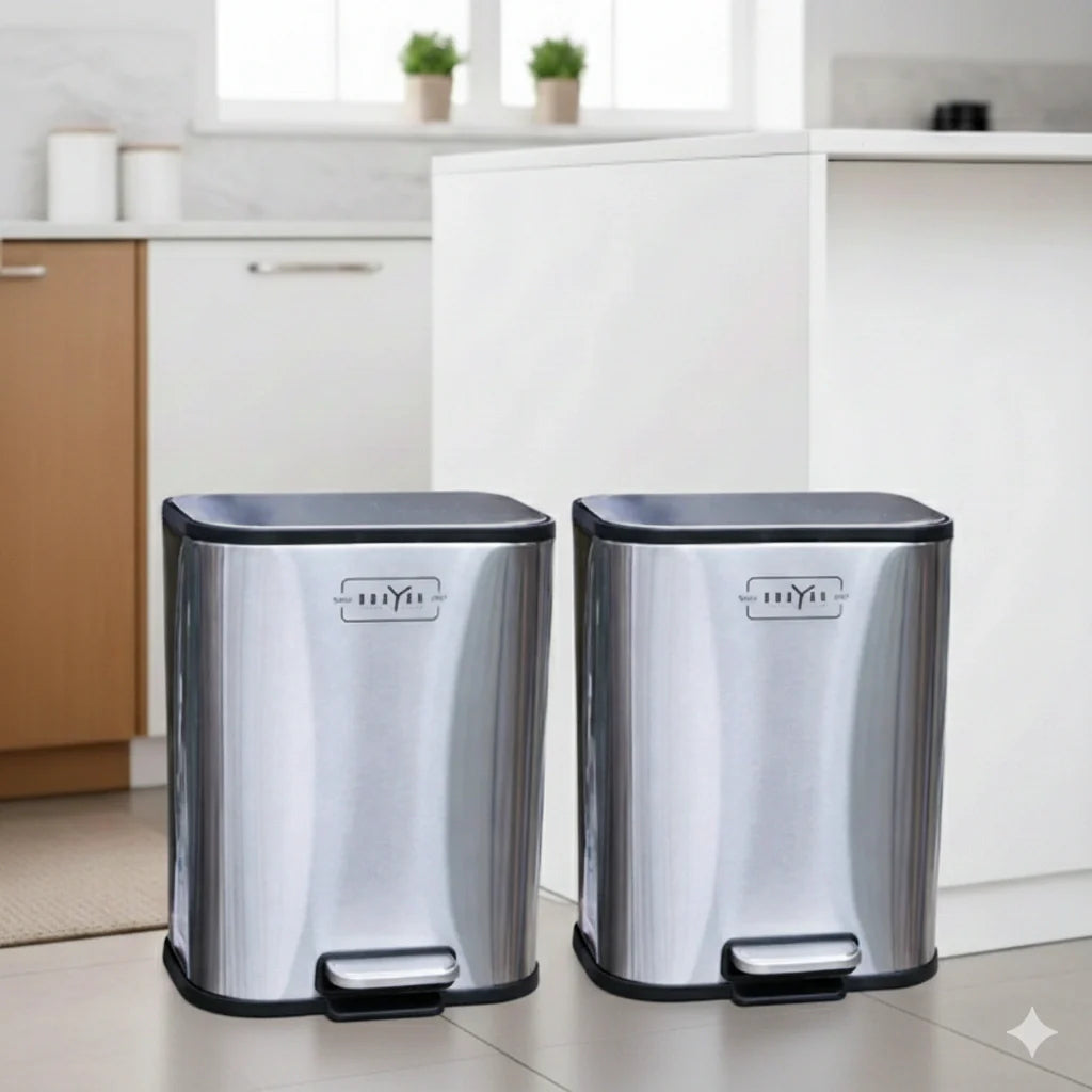 Stainless steel D shape hydraulic dustbin – KT Bazar