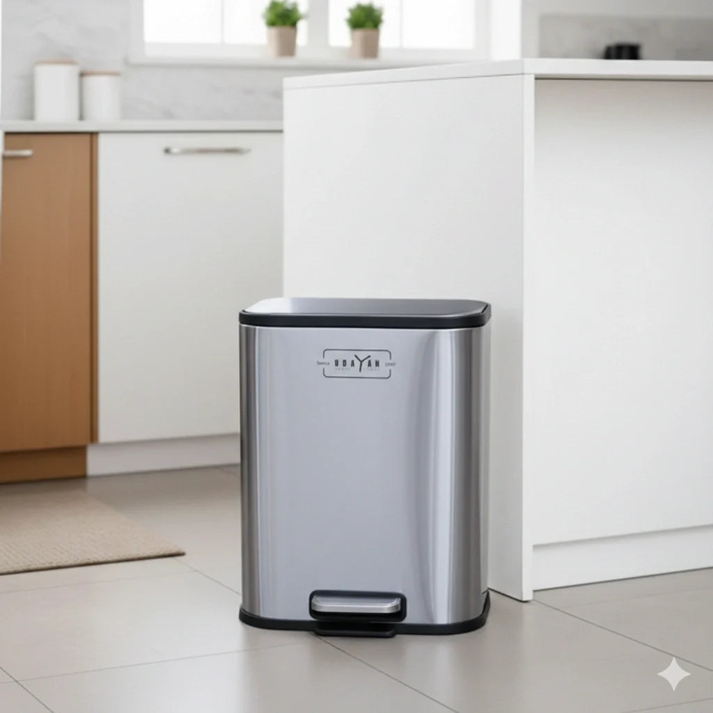 Stainless steel D shape hydraulic dustbin – KT Bazar
