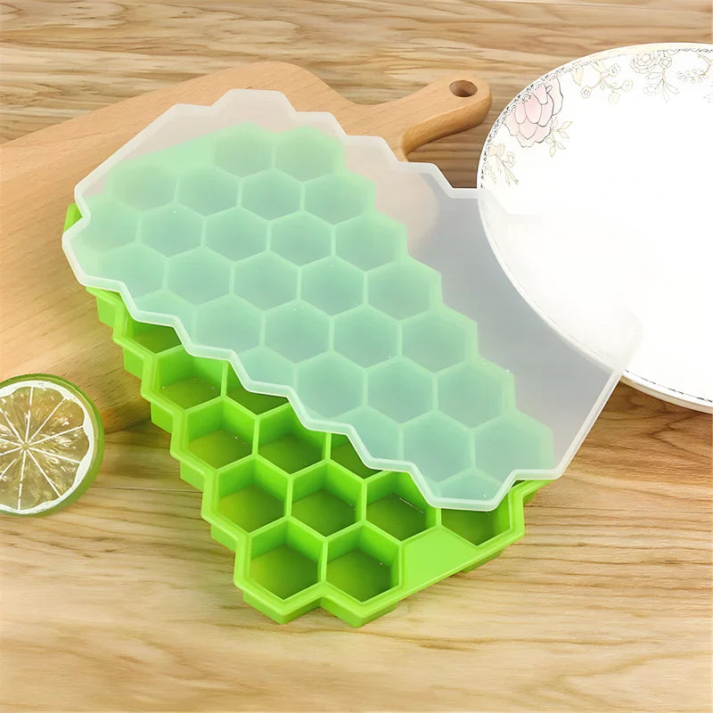 Honeycomb silicone ice cube tray with lid – KT Nest