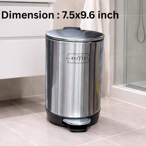 Round Stainless Steel Dustbin – 3 Liter