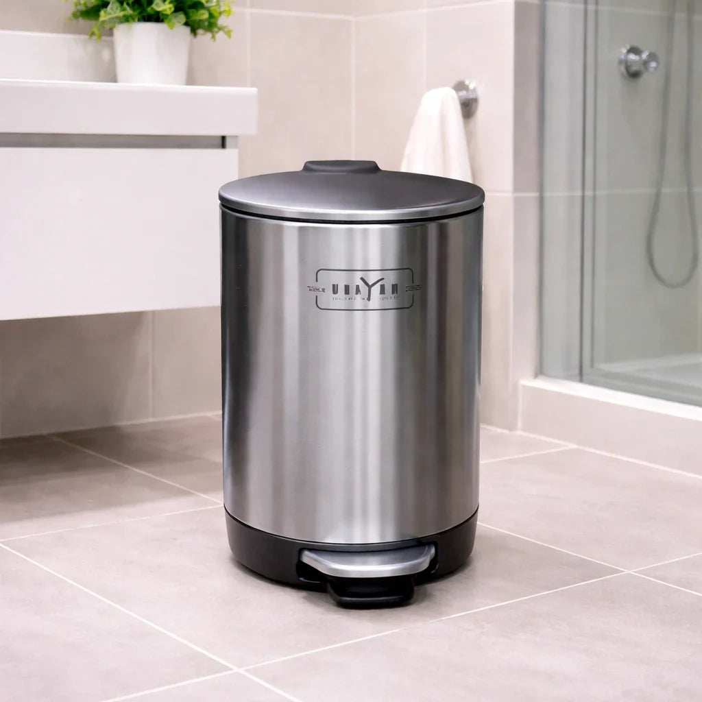 Round Stainless Steel Dustbin – 3 Liter