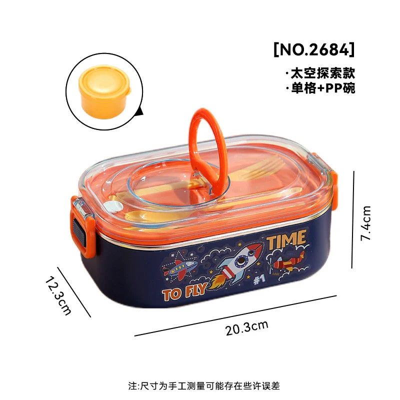 Kids stainless steel cartoon lunch box – KT Bazar