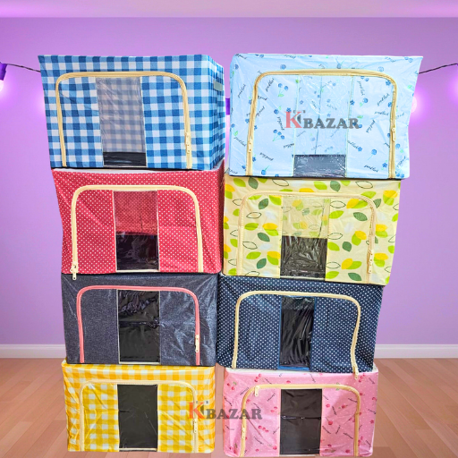 Large Foldable Fabric Storage Box with Zipper
