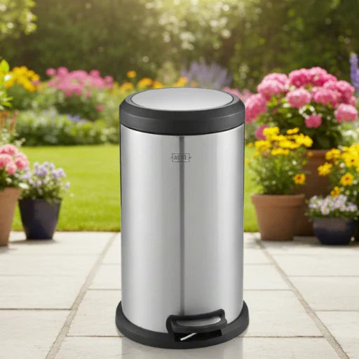 40 liter stainless steel pedal bin with swing lid – KT Nest