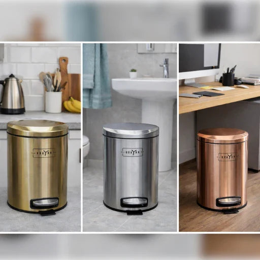 Premium Hydraulic Stainless Steel Dustbin – 5L