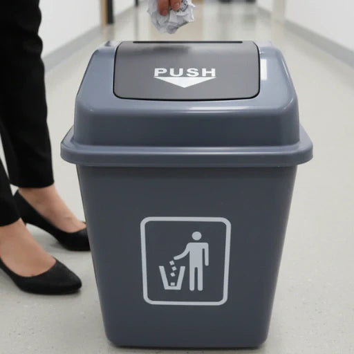 Push Lid Dustbin – Plastic Garbage Bin for Kitchen, Bathroom & Office | 2 Sizes Available