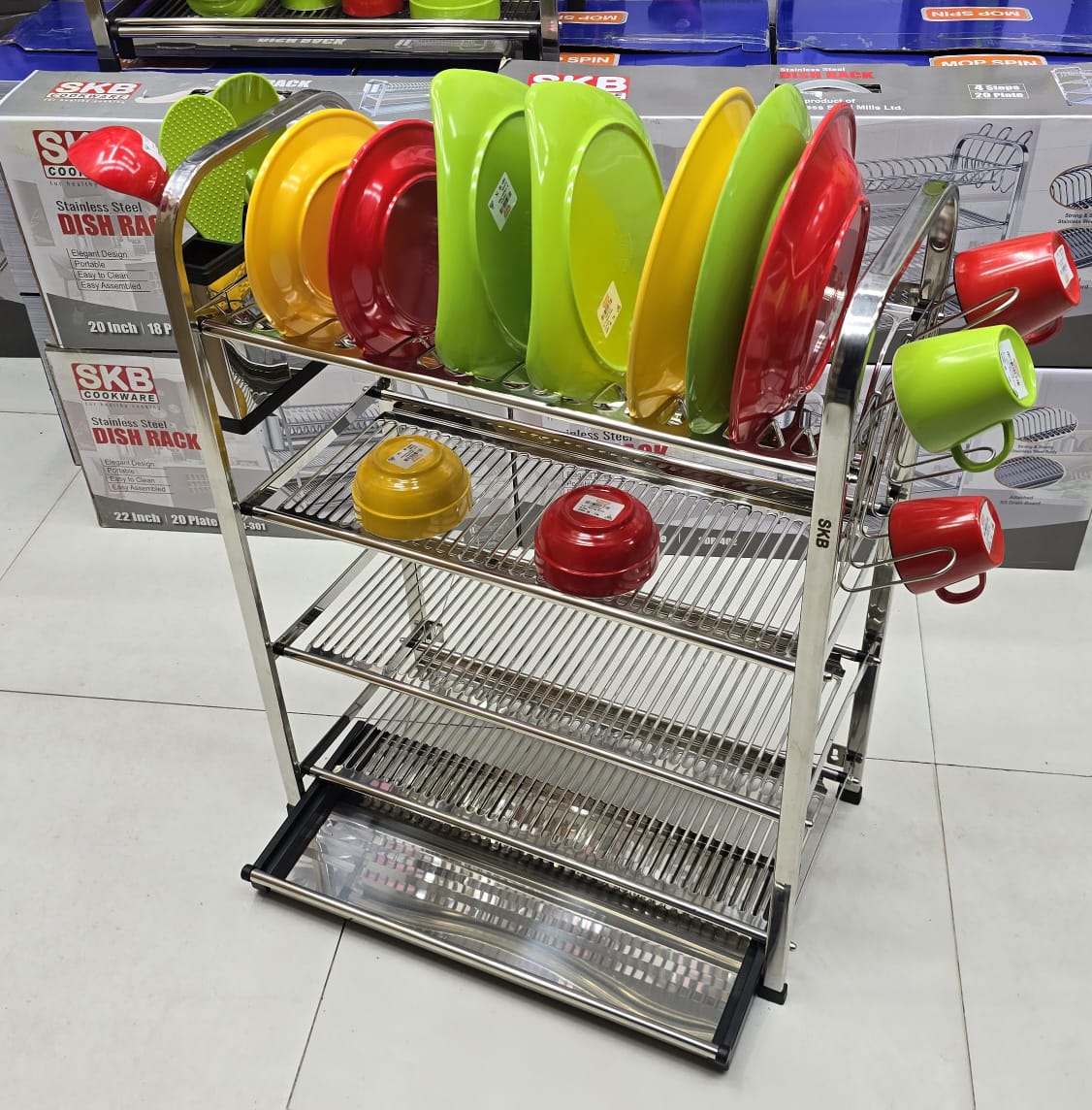 SKB stainless steel dish drying rack 3 or 4 tier – KT Bazar