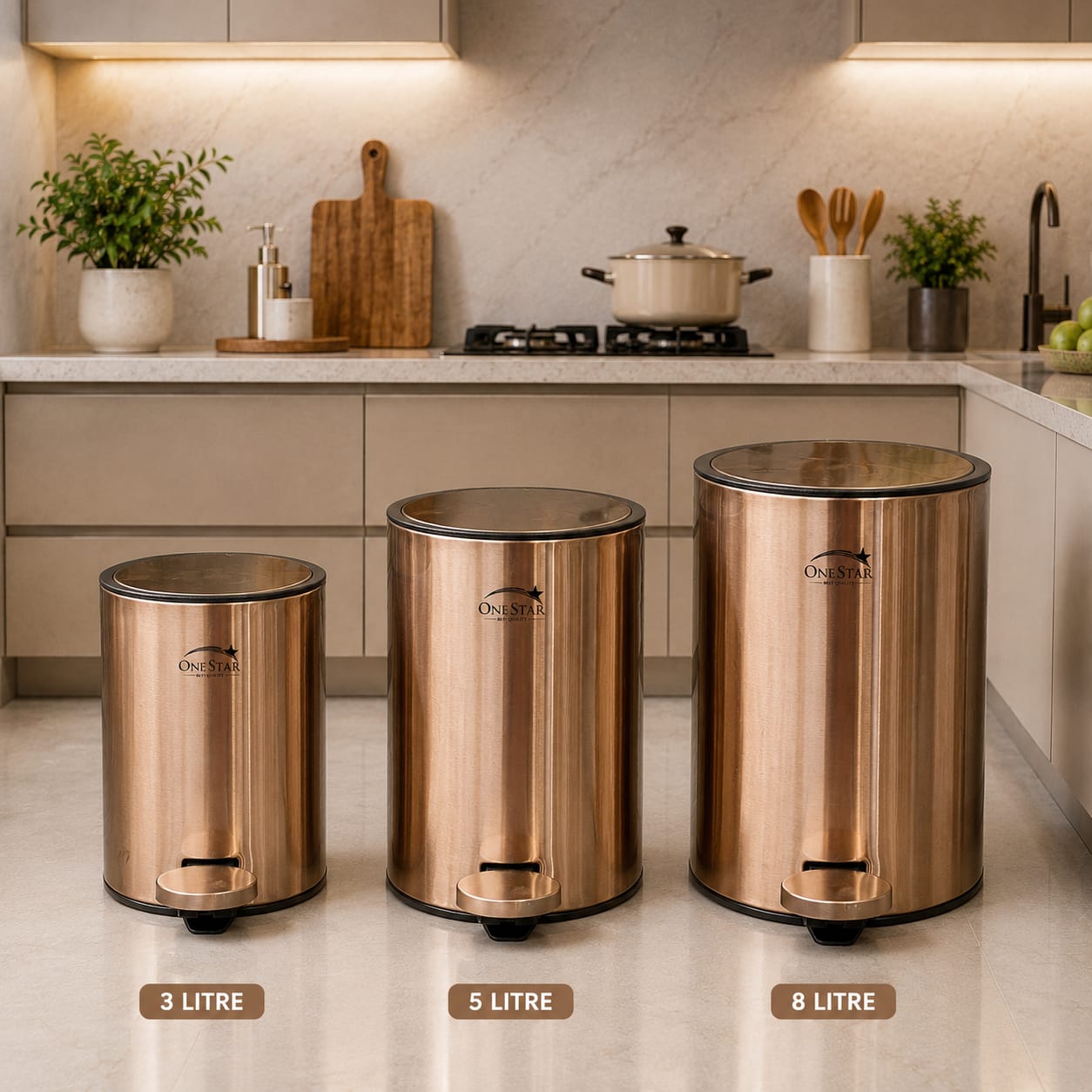 Stainless Steel Pedal Bin Round
