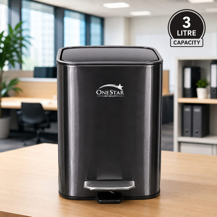 Guard Square Stainless Steel Pedal Bin 3, 5 Litre
