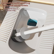 Long Handle Toilet Brush with Stand – Wall-Mounted Hard Bristle No-Corner Bathroom Cleaning Brush
