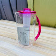 2 Liter Acrylic Fiber Water Jug with Ice Tube – Premium Clear Juice & Water Pitcher