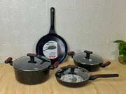 Kiam Essentials Diecast 7 Pieces Non-Stick Cookware Set – Induction Compatible Premium Kitchen Cooking Set
