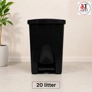 20 liter black plastic pedal dustbin – KT Nest