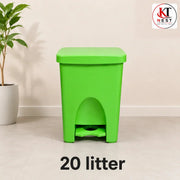 20 liter green plastic pedal dustbin – KT Nest