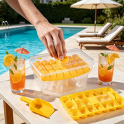 40-Grid Double-Layer Press Ice Cube Tray – Large Capacity Ice Maker Box with Lid & Ice Spoon