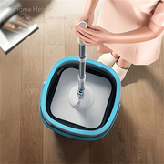 Premium Spin Mop & Bucket Set with Extended Mop Pole – 2 Washable Microfiber Mop Pads for Home, Kitchen & Bathroom