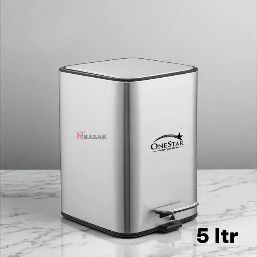Guard Square Stainless Steel Pedal Bin 3, 5 Litre - KT Bazar BD Shop
