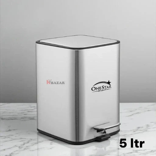 Guard Square Stainless Steel Pedal Bin 3, 5 Litre - KT Bazar BD Shop