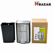 High - quality Stainless Steel Hydraulic Dustbin 12 Litre D Shape - KT Bazar BD Shop